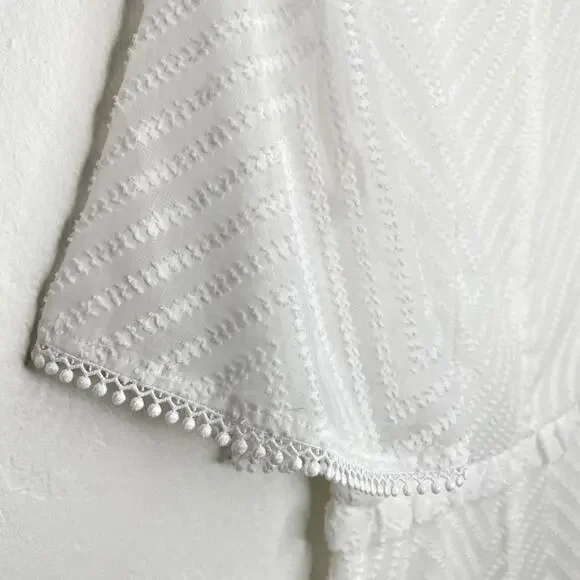 Shilla Chevron Swiss Clip Dot Short Sleeve Classy Fit and Flare Mini Dress Small - Picture 7 of 14